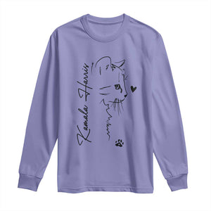 Cat Ladies For Kamala Harris Long Sleeve Shirt 2024 US President TS10 Violet Print Your Wear