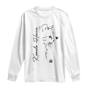 Cat Ladies For Kamala Harris Long Sleeve Shirt 2024 US President TS10 White Print Your Wear