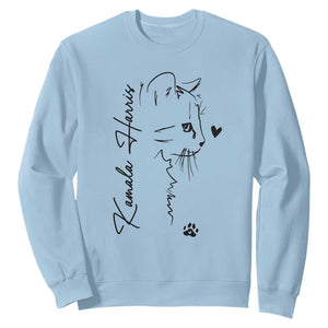 Cat Ladies For Kamala Harris Sweatshirt 2024 US President TS10 Light Blue Print Your Wear