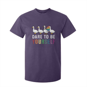 Rainbow Goose Dare to Be Yourself LGBTQ Pride T Shirt For Kid TS10 Purple Print Your Wear