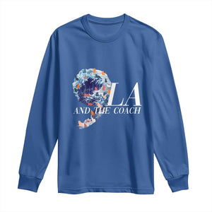 Harris Walz 2024 Long Sleeve Shirt Comma La And The Coach Blue Wave TS10 Royal Blue Print Your Wear