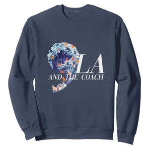 Harris Walz 2024 Sweatshirt Comma La And The Coach Blue Wave TS10 Navy Print Your Wear