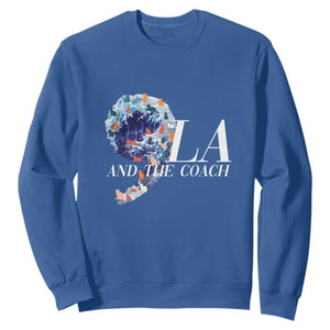 Harris Walz 2024 Sweatshirt Comma La And The Coach Blue Wave TS10 Royal Blue Print Your Wear