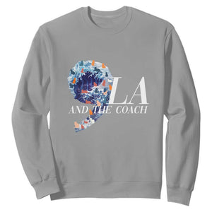 Harris Walz 2024 Sweatshirt Comma La And The Coach Blue Wave TS10 Sport Gray Print Your Wear