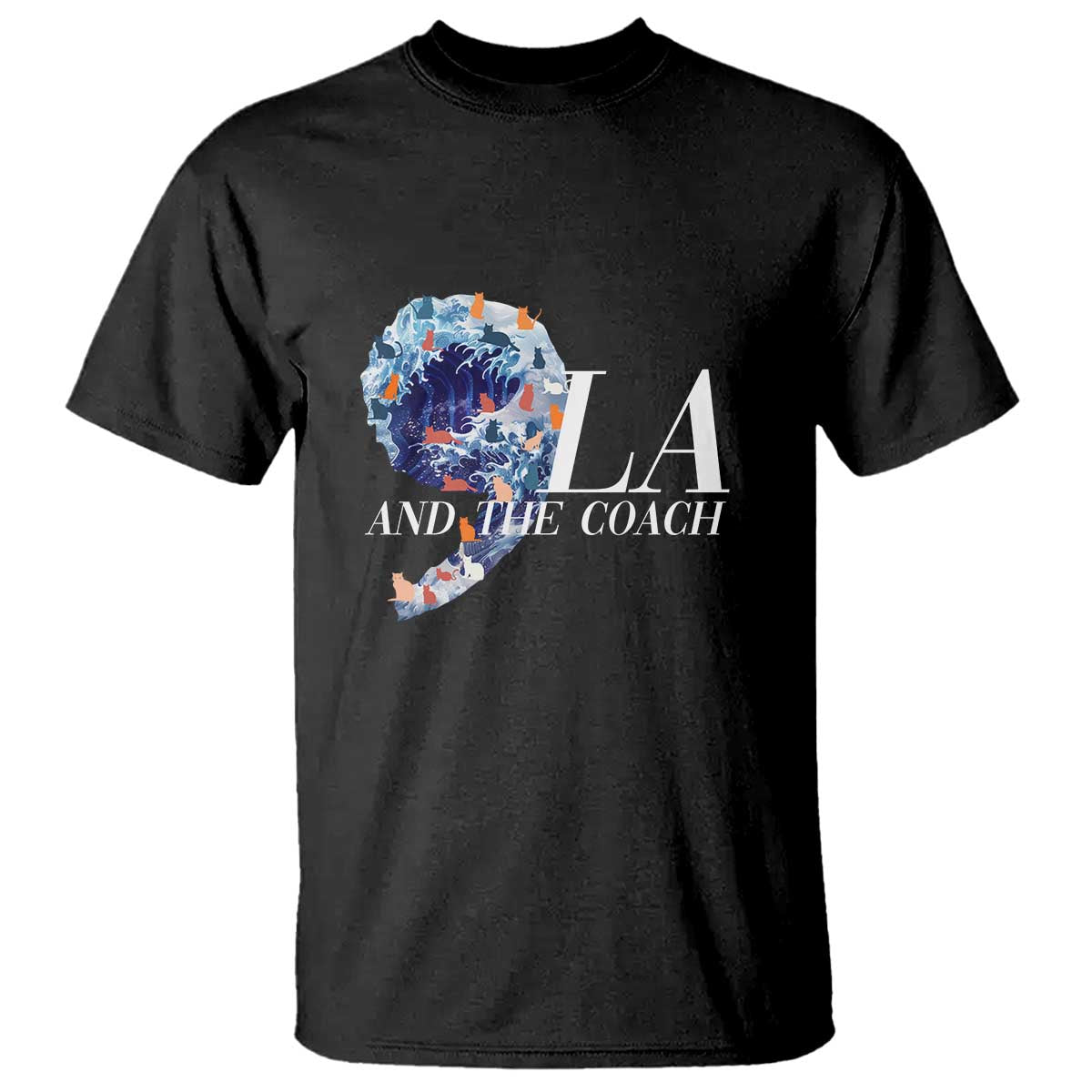 Harris Walz 2024 T Shirt Comma La And The Coach Blue Wave TS10 Black Print Your Wear