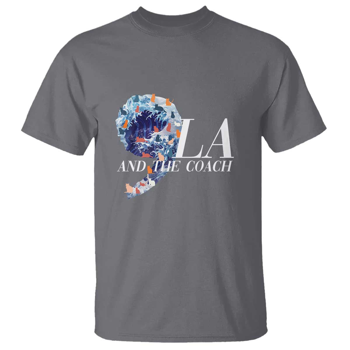 Harris Walz 2024 T Shirt Comma La And The Coach Blue Wave TS10 Charcoal Print Your Wear