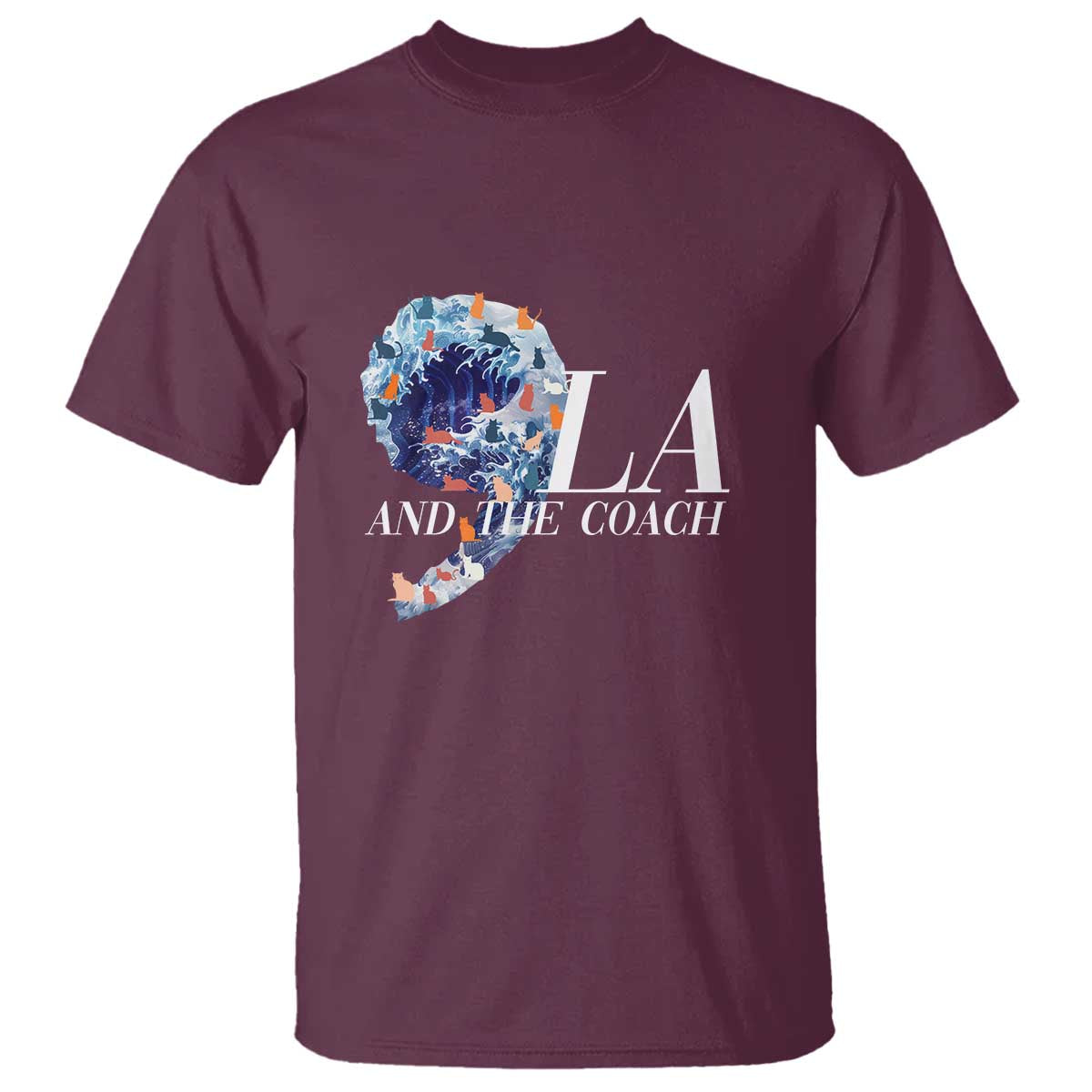 Harris Walz 2024 T Shirt Comma La And The Coach Blue Wave TS10 Maroon Print Your Wear