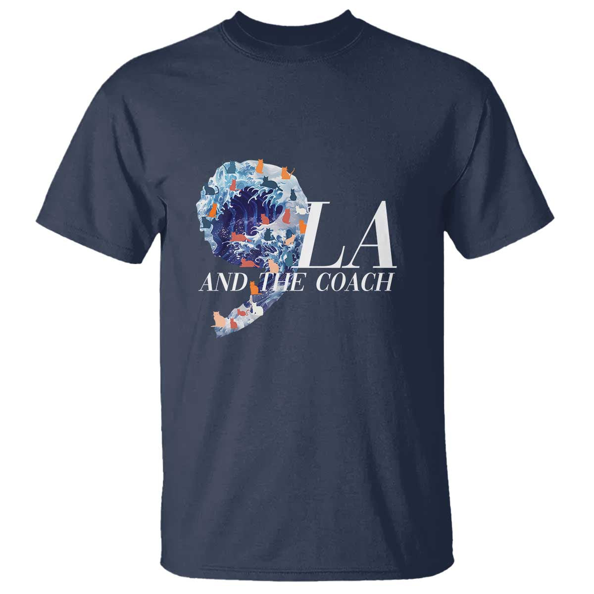 Harris Walz 2024 T Shirt Comma La And The Coach Blue Wave TS10 Navy Print Your Wear