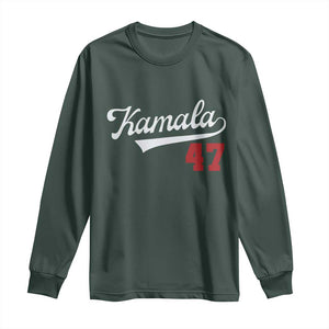 Kamala Harris 47th US President America 2024 Election Long Sleeve Shirt TS10 Dark Forest Green Print Your Wear