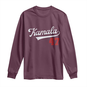 Kamala Harris 47th US President America 2024 Election Long Sleeve Shirt TS10 Maroon Print Your Wear