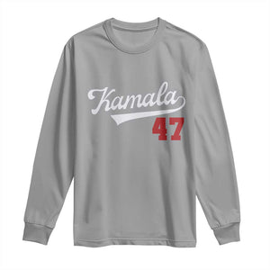 Kamala Harris 47th US President America 2024 Election Long Sleeve Shirt TS10 Sport Gray Print Your Wear