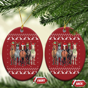 Horse Xmas Christmas Ornament Western Cowboy Cowgirl Howdy Country Ugly Xmas TS10 Oval Red Print Your Wear