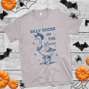 Retro Silly Goose On The Loose T Shirt 90s Aesthetic Funny Cowgirl Western TS10 Ice Gray Print Your Wear