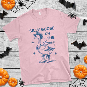 Retro Silly Goose On The Loose T Shirt 90s Aesthetic Funny Cowgirl Western TS10 Light Pink Print Your Wear