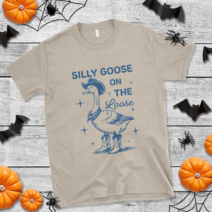 Retro Silly Goose On The Loose T Shirt 90s Aesthetic Funny Cowgirl Western TS10 Sand Print Your Wear