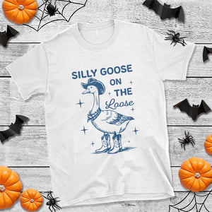 Retro Silly Goose On The Loose T Shirt 90s Aesthetic Funny Cowgirl Western TS10 White Print Your Wear