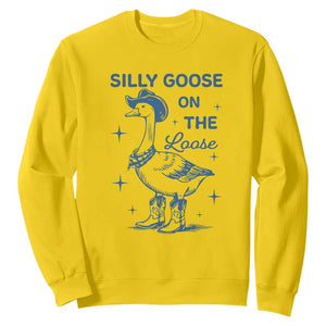 Retro Silly Goose On The Loose Sweatshirt 90s Aesthetic Funny Cowgirl Western TS10 Daisy Print Your Wear