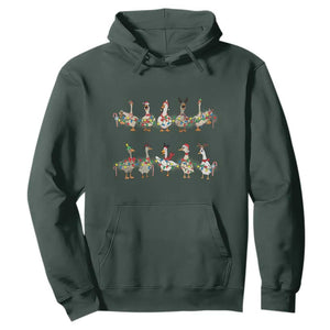 Goose Christmas Hoodie Funny Xmas Lights TS10 Dark Forest Green Print Your Wear