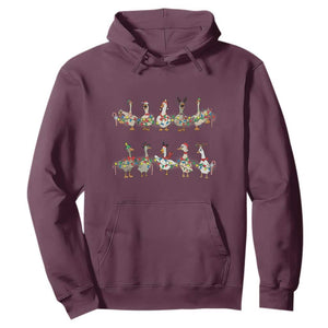 Goose Christmas Hoodie Funny Xmas Lights TS10 Maroon Print Your Wear