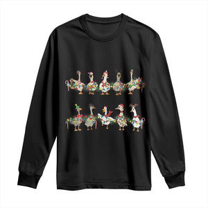 Goose Christmas Long Sleeve Shirt Funny Xmas Lights TS10 Black Print Your Wear