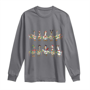 Goose Christmas Long Sleeve Shirt Funny Xmas Lights TS10 Charcoal Print Your Wear