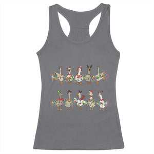 Goose Christmas Racerback Tank Top Funny Xmas Lights TS10 Charcoal Print Your Wear