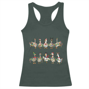 Goose Christmas Racerback Tank Top Funny Xmas Lights TS10 Dark Forest Green Print Your Wear