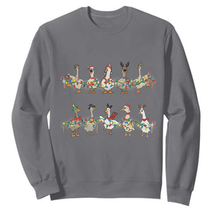 Goose Christmas Sweatshirt Funny Xmas Lights TS10 Charcoal Print Your Wear