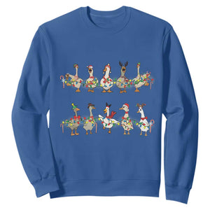 Goose Christmas Sweatshirt Funny Xmas Lights TS10 Royal Blue Print Your Wear