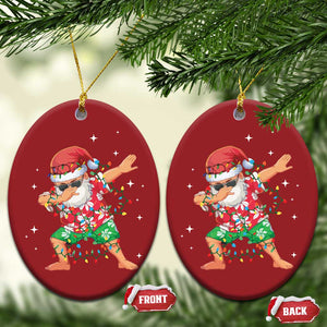 Funny Christmas Ornament Dabbing Santa Boys Girls Men Xmas Dab Kid TS10 Oval Red Print Your Wear