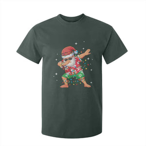 Funny Christmas T Shirt For Kid Dabbing Santa Boys Girls Men Xmas Dab Kid TS10 Dark Forest Green Print Your Wear