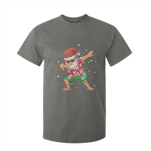 Funny Christmas T Shirt For Kid Dabbing Santa Boys Girls Men Xmas Dab Kid TS10 Military Green Print Your Wear