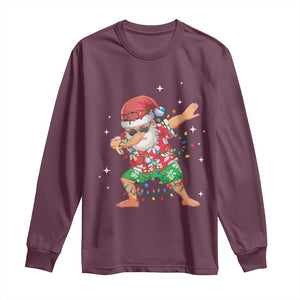 Funny Christmas Long Sleeve Shirt Dabbing Santa Boys Girls Men Xmas Dab Kid TS10 Maroon Print Your Wear