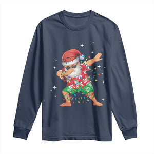 Funny Christmas Long Sleeve Shirt Dabbing Santa Boys Girls Men Xmas Dab Kid TS10 Navy Print Your Wear