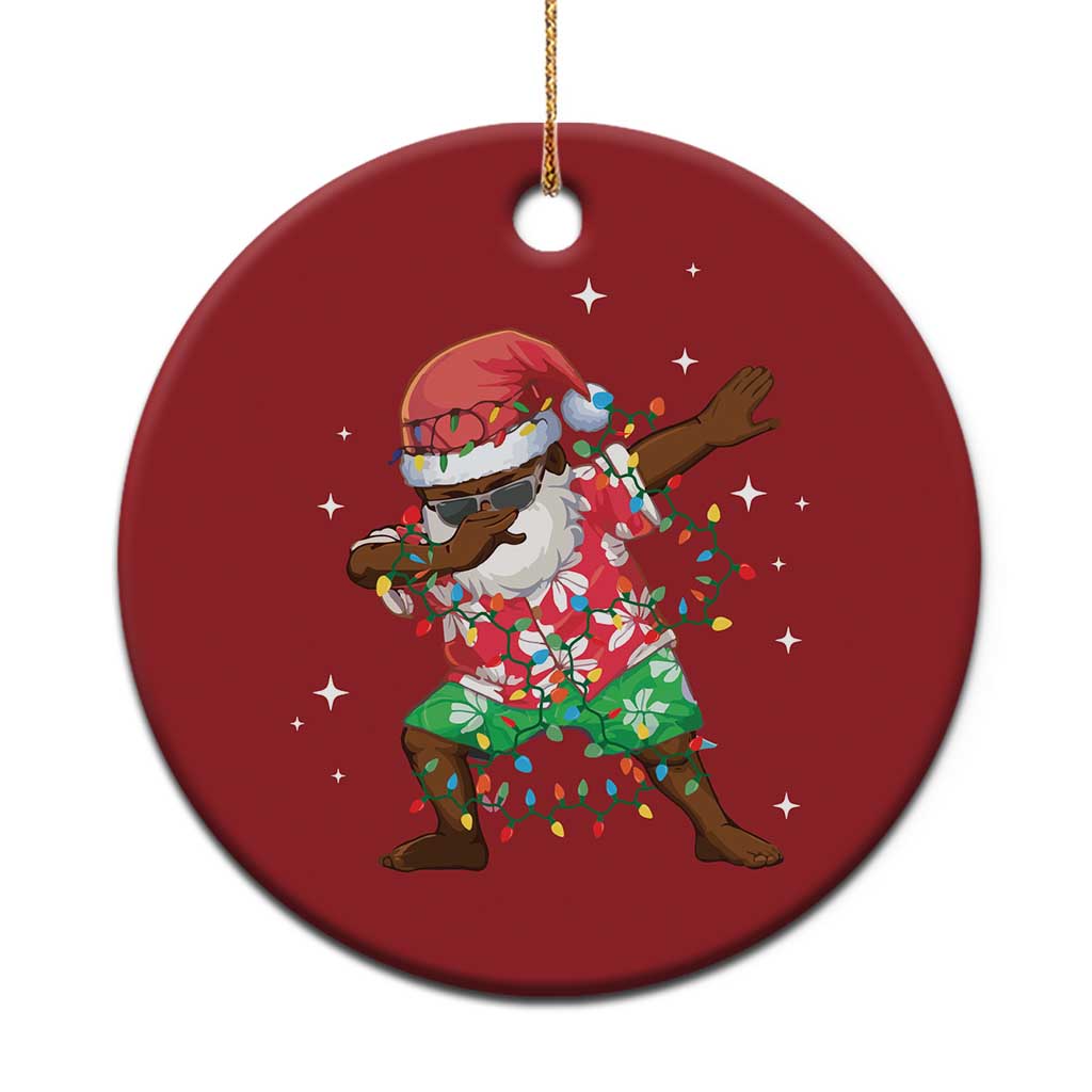 Hawaiian Christmas Ornament Afro African Dabbing Santa Xmas Dab Girls Boys Kids TS10 Print Your Wear