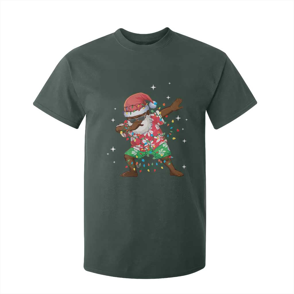 Christmas Hawaiian T Shirt For Kid Afro African Dabbing Santa Xmas Dab Girls Boys Kids TS10 Dark Forest Green Print Your Wear