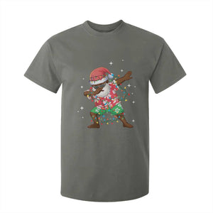 Christmas Hawaiian T Shirt For Kid Afro African Dabbing Santa Xmas Dab Girls Boys Kids TS10 Military Green Print Your Wear