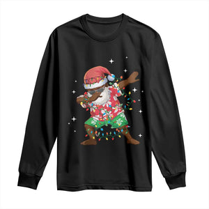 Christmas Hawaiian Long Sleeve Shirt Afro African Dabbing Santa Xmas Dab Girls Boys Kids TS10 Black Print Your Wear