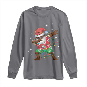 Christmas Hawaiian Long Sleeve Shirt Afro African Dabbing Santa Xmas Dab Girls Boys Kids TS10 Charcoal Print Your Wear