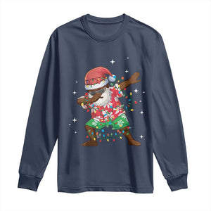 Christmas Hawaiian Long Sleeve Shirt Afro African Dabbing Santa Xmas Dab Girls Boys Kids TS10 Navy Print Your Wear