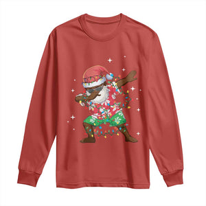 Christmas Hawaiian Long Sleeve Shirt Afro African Dabbing Santa Xmas Dab Girls Boys Kids TS10 Red Print Your Wear