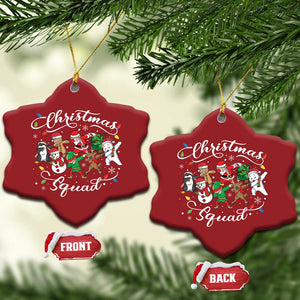 Xmas Squad Christmas Ornament Santa Dabbing Elf Family Matching Pajamas TS10 Snow Flake Red Print Your Wear