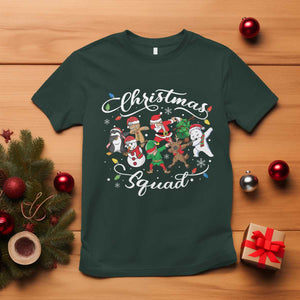 Christmas Squad T Shirt Santa Dabbing Elf Family Matching Pajamas Xmas Crew TS10 Dark Forest Green Print Your Wear