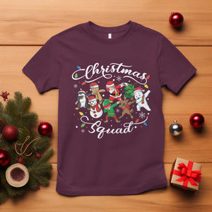 Christmas Squad T Shirt Santa Dabbing Elf Family Matching Pajamas Xmas Crew TS10 Maroon Print Your Wear