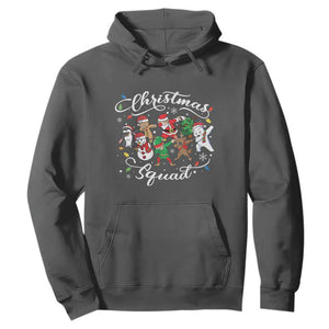 Christmas Squad Hoodie Santa Dabbing Elf Family Matching Pajamas Xmas Crew TS10 Dark Heather Print Your Wear