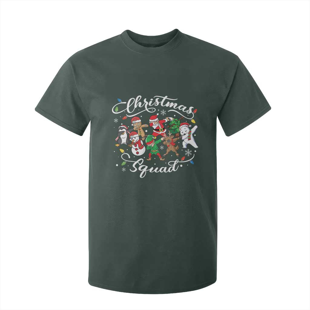 Christmas Squad T Shirt For Kid Santa Dabbing Elf Family Matching Pajamas Xmas Crew TS10 Dark Forest Green Print Your Wear