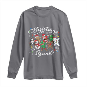 Christmas Squad Long Sleeve Shirt Santa Dabbing Elf Family Matching Pajamas Xmas Crew TS10 Charcoal Print Your Wear