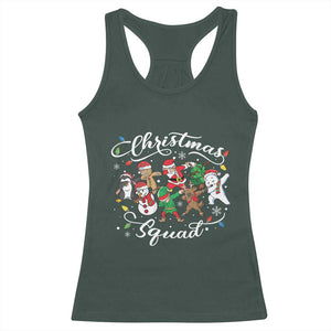 Christmas Squad Racerback Tank Top Santa Dabbing Elf Family Matching Pajamas Xmas Crew TS10 Dark Forest Green Print Your Wear