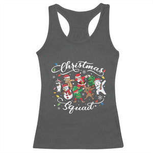 Christmas Squad Racerback Tank Top Santa Dabbing Elf Family Matching Pajamas Xmas Crew TS10 Dark Heather Print Your Wear