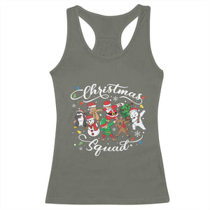 Christmas Squad Racerback Tank Top Santa Dabbing Elf Family Matching Pajamas Xmas Crew TS10 Military Green Print Your Wear